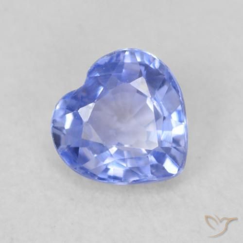 0.46ct Natural Pastel Blue Sapphire, Heart, VVS-VS