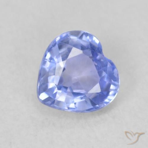 0.46 ct Blue Sapphire Stone, Natural Sapphire in Heart Facet Shape for Sale