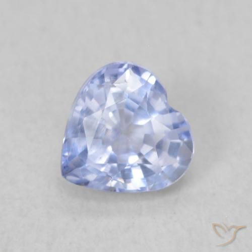 0.41ct Natural Light Blue Sapphire, Heart, VVS-VS