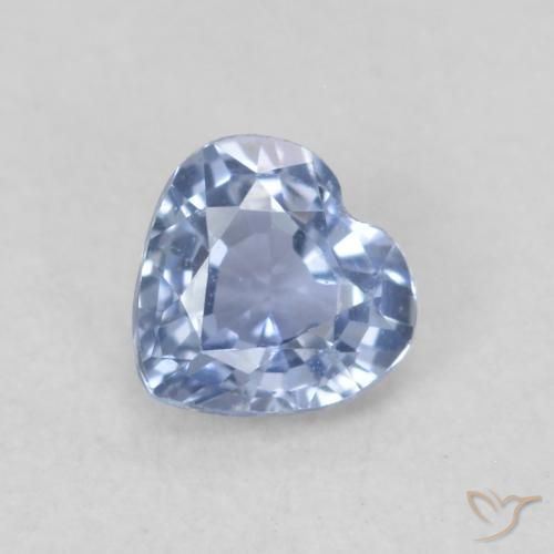 0.36ct Natural Baby Blue Sapphire, Heart, VVS-VS