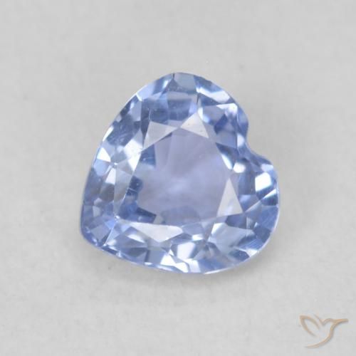 0.43ct Natural Light Violet Blue Sapphire, Heart, VVS-VS