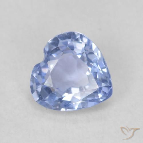 0.43 ct Blue Sapphire Stone, Natural Sapphire in Heart Facet Shape for Sale