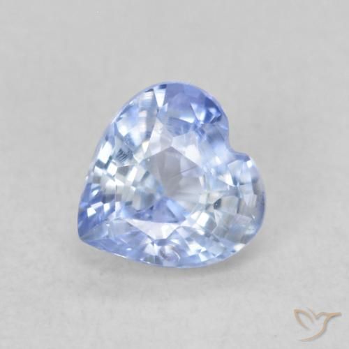 0.43ct Natural Pastel Blue Sapphire, Heart, VVS-VS