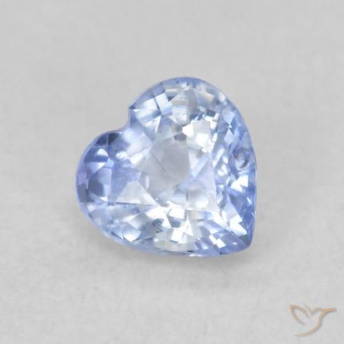 0.43 ct Blue Sapphire Stone, Natural Sapphire in Heart Facet Shape for Sale