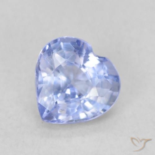 0.49ct Natural Pastel Blue Sapphire, Heart, VVS-VS