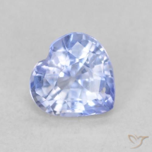 0.49 ct Blue Sapphire Stone, Natural Sapphire in Heart Facet Shape for Sale