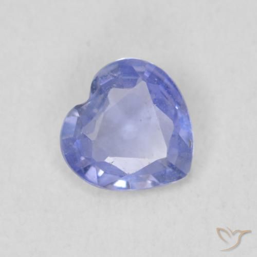 0.41 ct Blue Sapphire Stone, Natural Sapphire in Heart Facet Shape for Sale