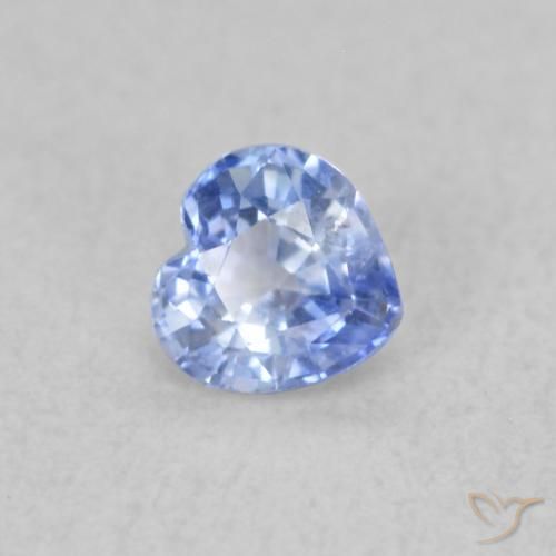 0.30 ct Blue Sapphire Stone, Natural Sapphire in Heart Facet Shape for Sale
