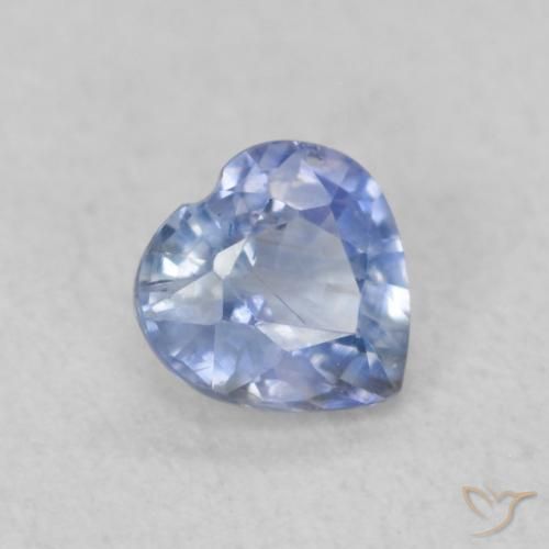 0.37 ct Blue Sapphire Stone, Natural Sapphire in Heart Facet Shape for Sale