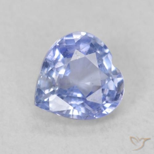 0.46 ct Blue Sapphire Stone, Natural Sapphire in Heart Facet Shape for Sale