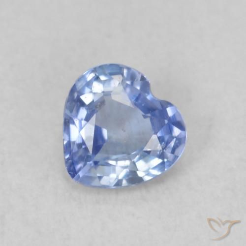 0.31ct Natural Pastel Blue Sapphire, Heart, VS