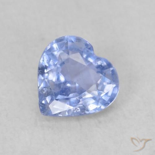 0.40 ct Blue Sapphire Stone, Natural Sapphire in Heart Facet Shape for Sale
