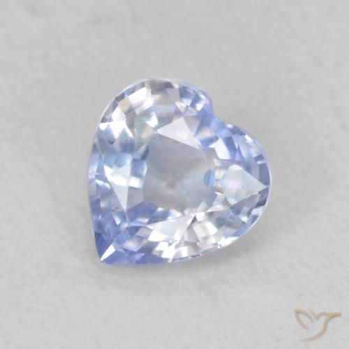 0.43 ct Blue Sapphire Stone, Natural Sapphire in Heart Facet Shape for Sale