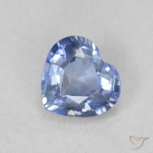 0.37ct Natural Light Blue Sapphire, Heart, VS