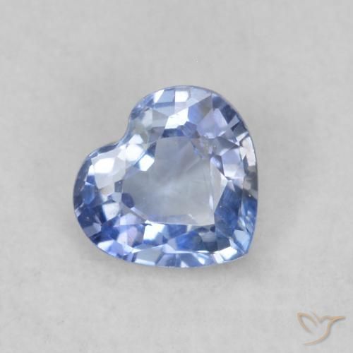 0.37 ct Blue Sapphire Stone, Natural Sapphire in Heart Facet Shape for Sale