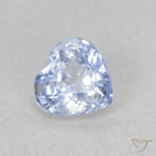 0.39 ct Blue Sapphire Stone, Natural Sapphire in Heart Facet Shape for Sale