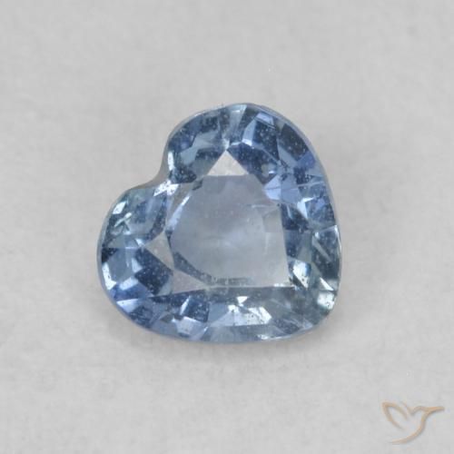 0.41 ct Blue Sapphire Stone, Natural Sapphire in Heart Facet Shape for Sale