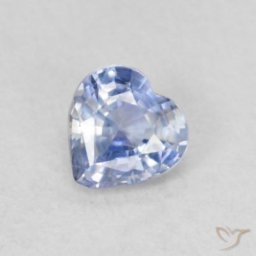 0.31ct Natural Pastel Blue Sapphire, Heart, VS