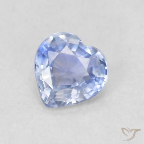 0.34ct Natural Baby Blue Sapphire, Heart, VVS-VS