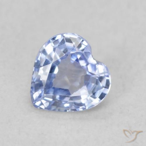 0.38ct Natural Pastel Blue Sapphire, Heart, VVS-VS