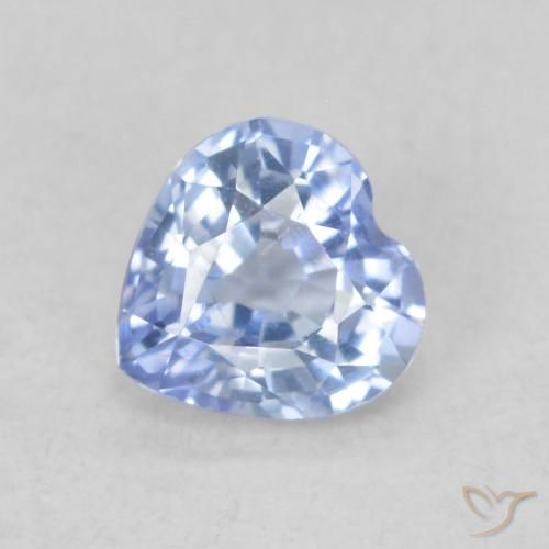 0.48ct Natural Pastel Blue Sapphire, Heart, VVS-VS