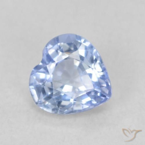 0.48 ct Blue Sapphire Stone, Natural Sapphire in Heart Facet Shape for Sale