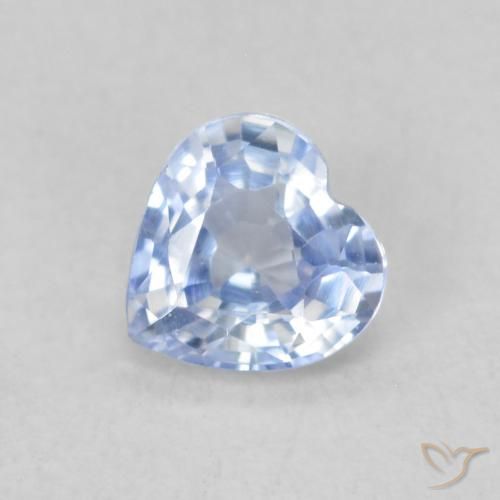0.37ct Natural Pastel Blue Sapphire, Heart, VVS-VS