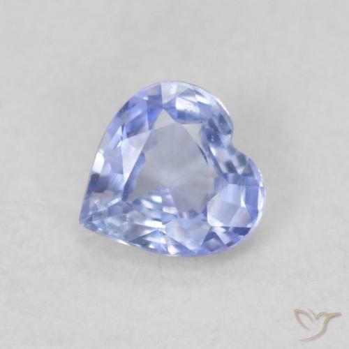 0.30ct Natural Pastel Blue Sapphire, Heart, VVS-VS