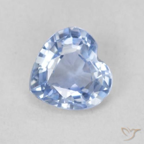 0.42ct Natural Light Purplish Blue Sapphire, Heart, VVS-VS