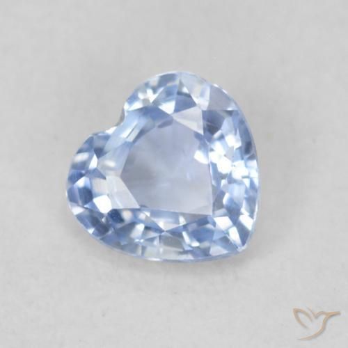 0.42 ct Blue Sapphire Stone, Natural Sapphire in Heart Facet Shape for Sale