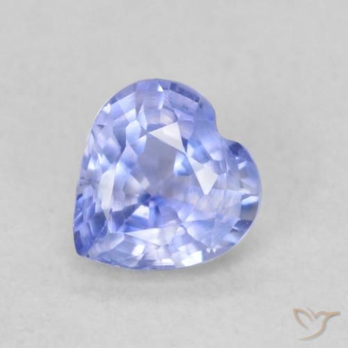 0.43ct Natural Light Purplish Blue Sapphire, Heart, VS
