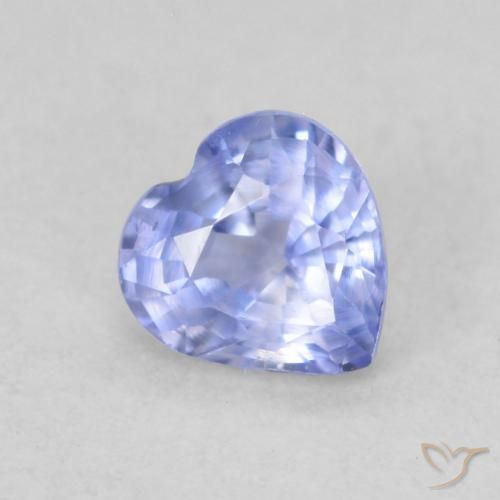 0.43 ct Blue Sapphire Stone, Natural Sapphire in Heart Facet Shape for Sale