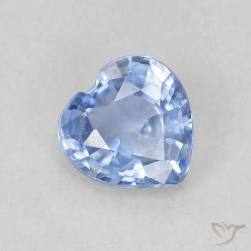 0.40ct Natural Light Purplish Blue Sapphire, Heart, VS