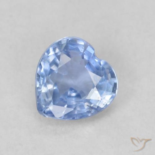 0.40 ct Blue Sapphire Stone, Natural Sapphire in Heart Facet Shape for Sale