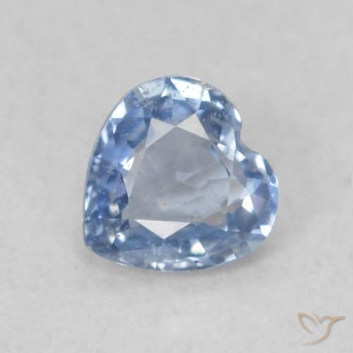 0.42ct Natural Baby Blue Sapphire, Heart, VS