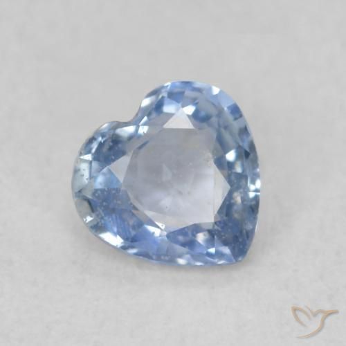 0.42 ct Blue Sapphire Stone, Natural Sapphire in Heart Facet Shape for Sale