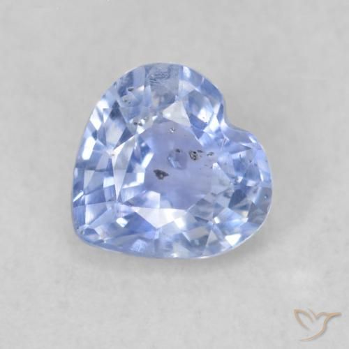 0.50ct Natural Light Blue Sapphire, Heart, VS
