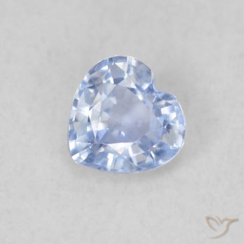 0.30ct Natural Light Violet Blue Sapphire, Heart, VS