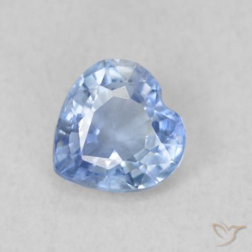 0.38ct Natural Baby Blue Sapphire, Heart, VS
