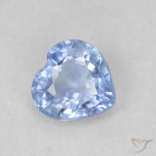 0.38 ct Blue Sapphire Stone, Natural Sapphire in Heart Facet Shape for Sale