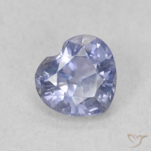 0.42 ct Blue Sapphire Stone, Natural Sapphire in Heart Facet Shape for Sale