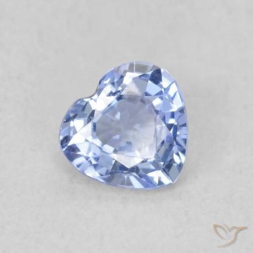 0.34 ct Blue Sapphire Stone, Natural Sapphire in Heart Facet Shape for Sale