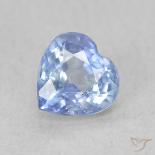 0.51ct Natural Pastel Blue Sapphire, Heart, VS