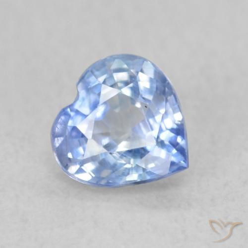 0.51 ct Blue Sapphire Stone, Natural Sapphire in Heart Facet Shape for Sale