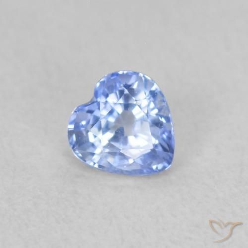0.39 ct Blue Sapphire Stone, Natural Sapphire in Heart Facet Shape for Sale