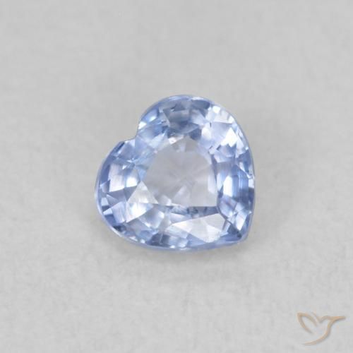0.40ct Natural Light Blue Sapphire, Heart, VS