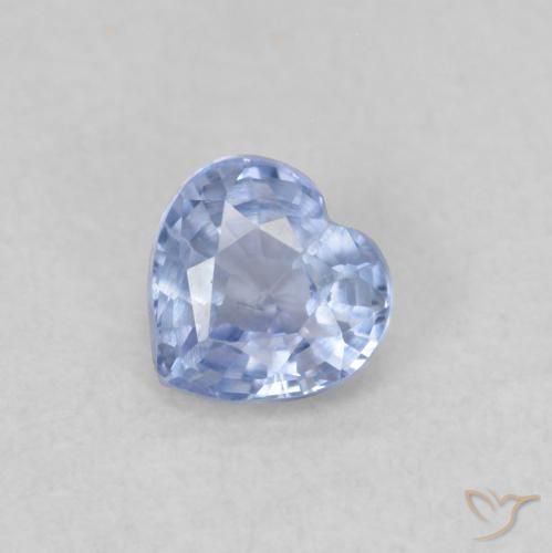 0.40 ct Blue Sapphire Stone, Natural Sapphire in Heart Facet Shape for Sale