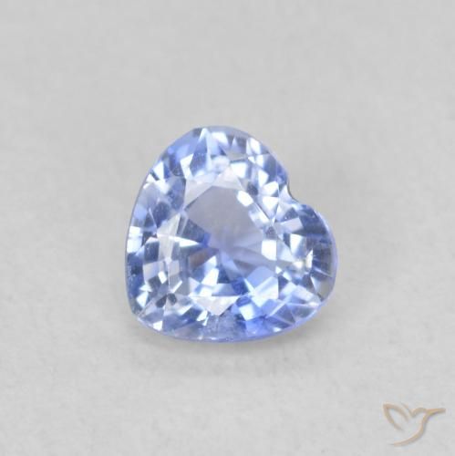 0.44ct Natural Pastel Blue Sapphire, Heart, VS