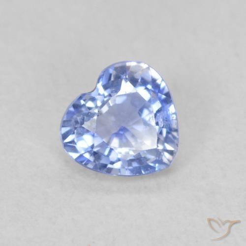 0.44 ct Blue Sapphire Stone, Natural Sapphire in Heart Facet Shape for Sale