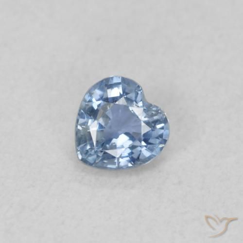 0.28ct Natural Light Purplish Blue Sapphire, Heart, VS